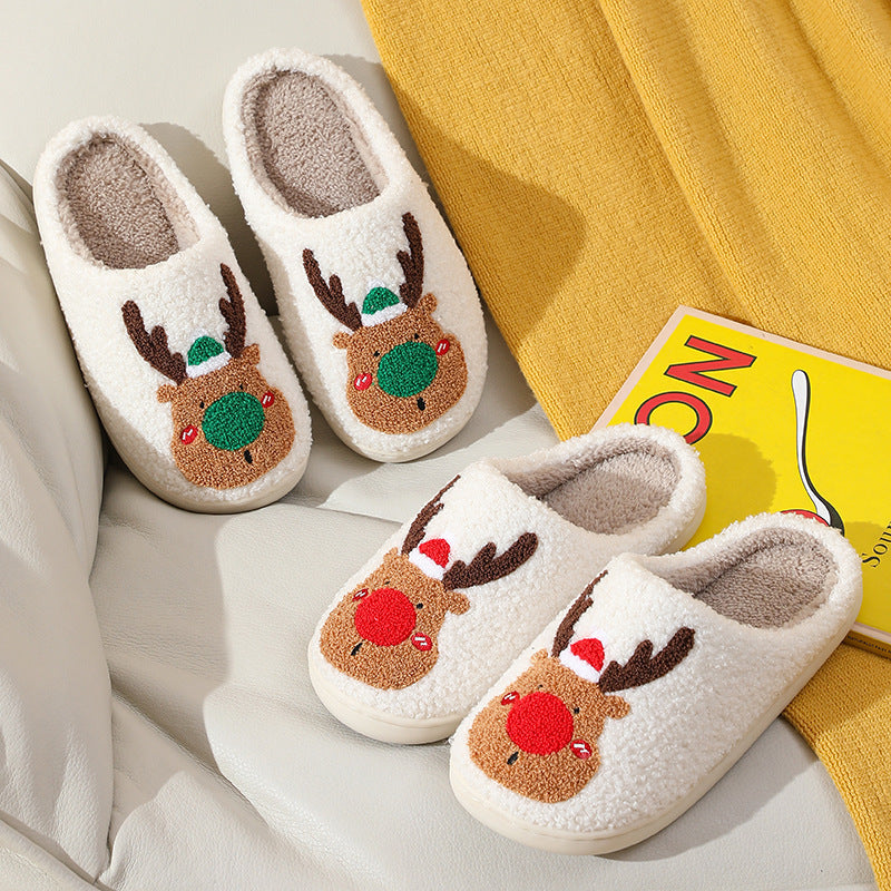 Christmas Shoes - Winter Home Slippers Elk Soft Cozy Bedroom Slipper Slip On House Shoes