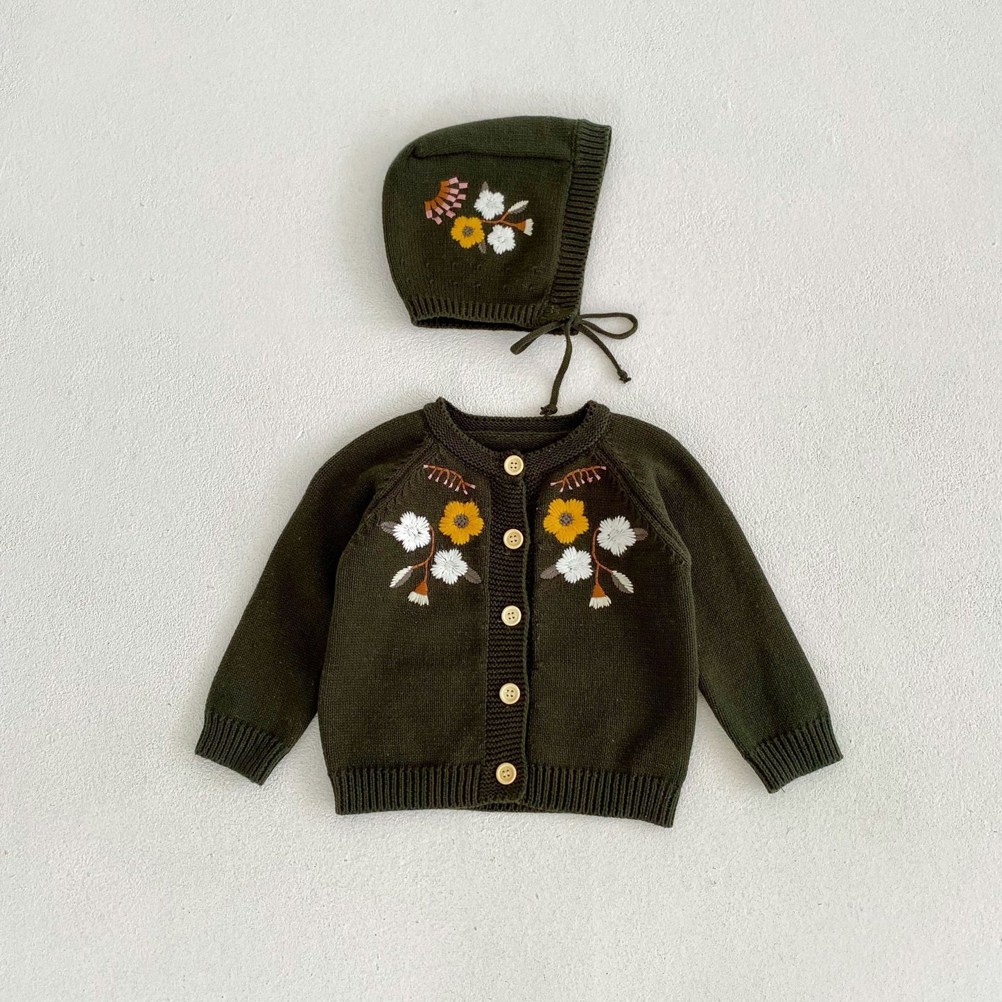Baby Girl And Children's Embroidered Knitting Coat