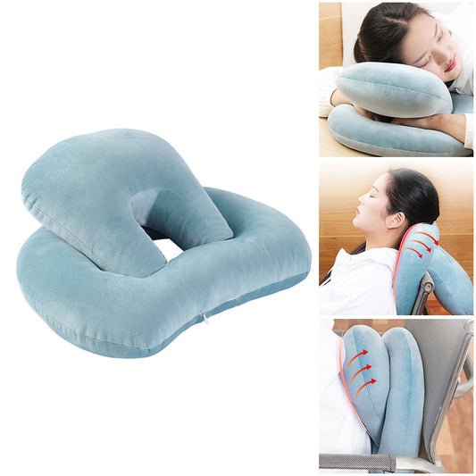 U-Shaped Desk Nap Pillow - Neck Supporter Seat Cushion Headrest Travel Neck Pillow With Arm Rest