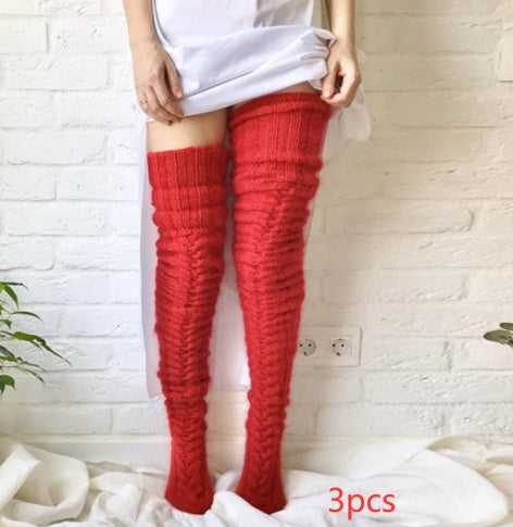 Knitted Long Socks - Over the knee lengthened stockings