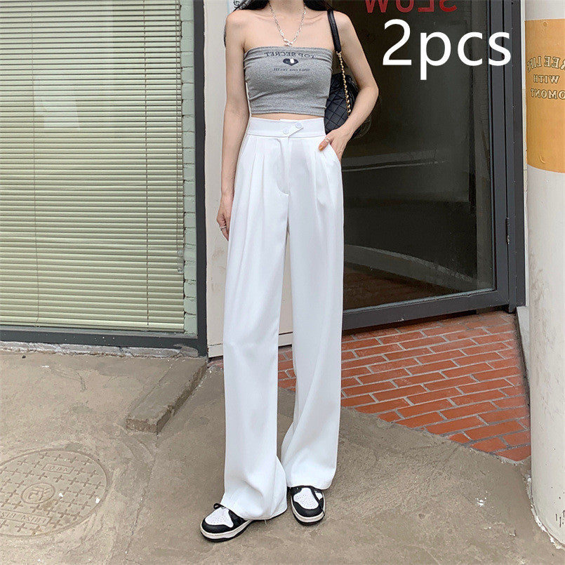 New High Waist Loose Drape Suit Wide Leg Pants