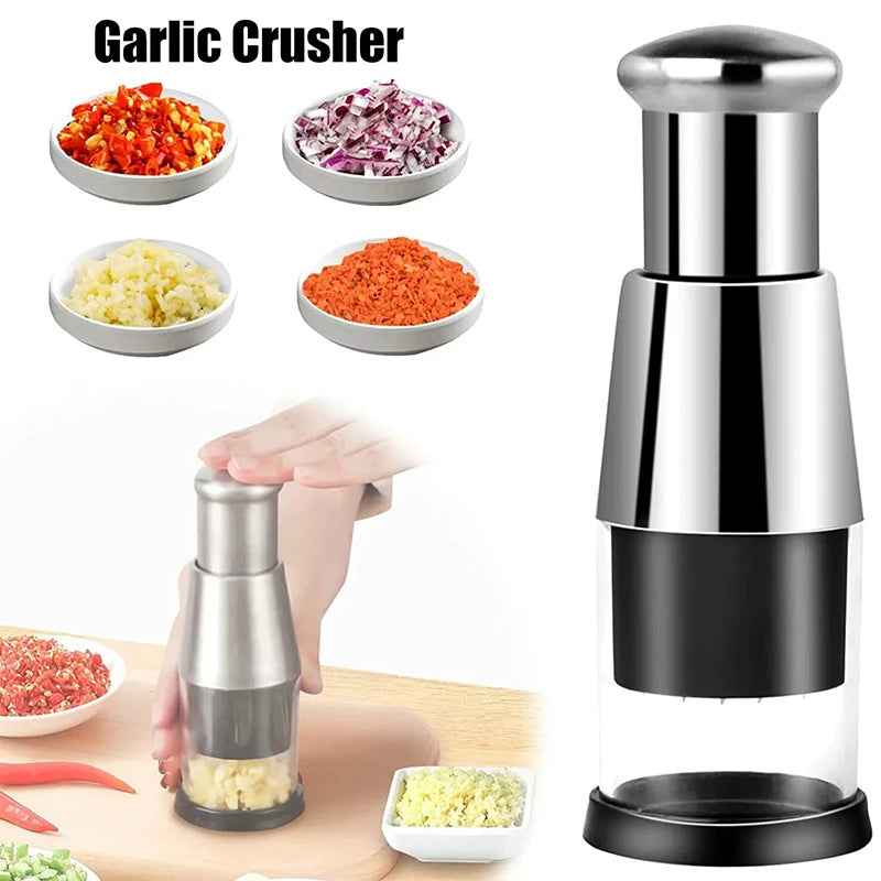 Manual Garlic Press Machine - Garlic Crusher Onion Chopper Multipeeler Vegetables Chopper Kitchen Gadget