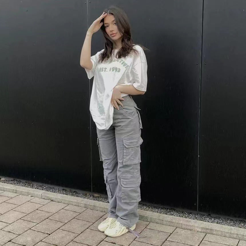 Street Hip-hop Trousers With Pockets - Low Waist Overalls Fashion Casual Cargo Pants