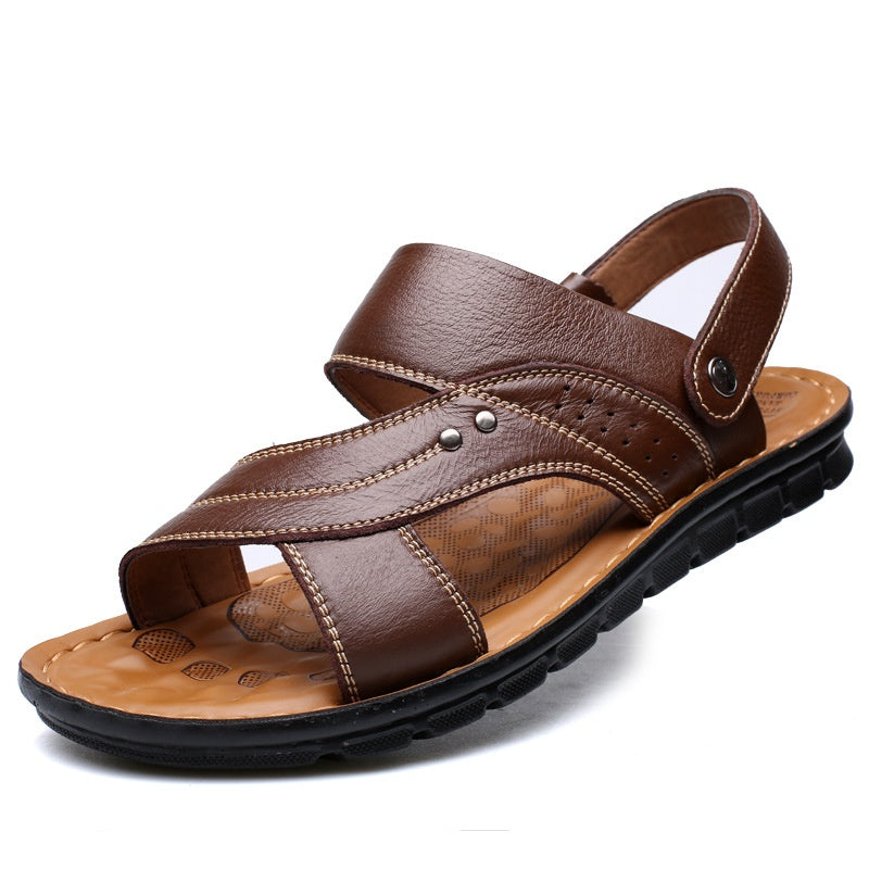 Men's Sandals - Summer Beach Shoes Adjustable Back Strap Design Slippers Slides