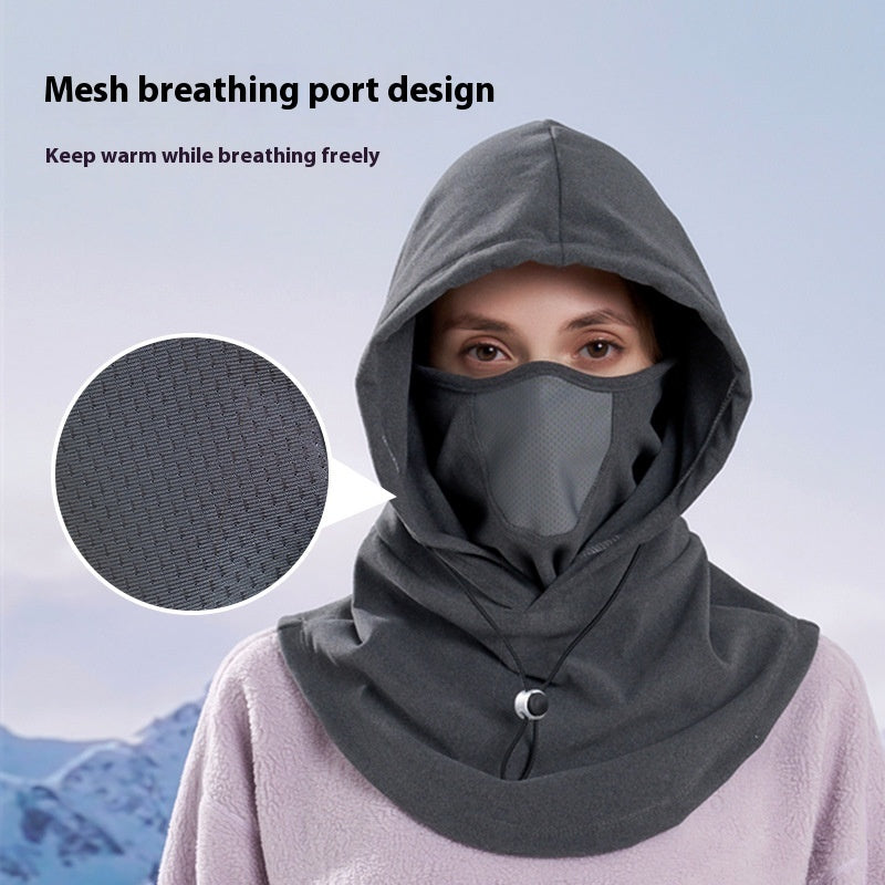 Winter Thermal Fleece Scarf - Ski Face Mask Neck Warmer Hood Hat Windproof Cold Warm Riding Cap Sports Outdoor