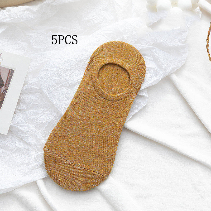 Solid Color Boat Socks - Spring Invisible Socks Socks Socks Net Red Men'S Socks