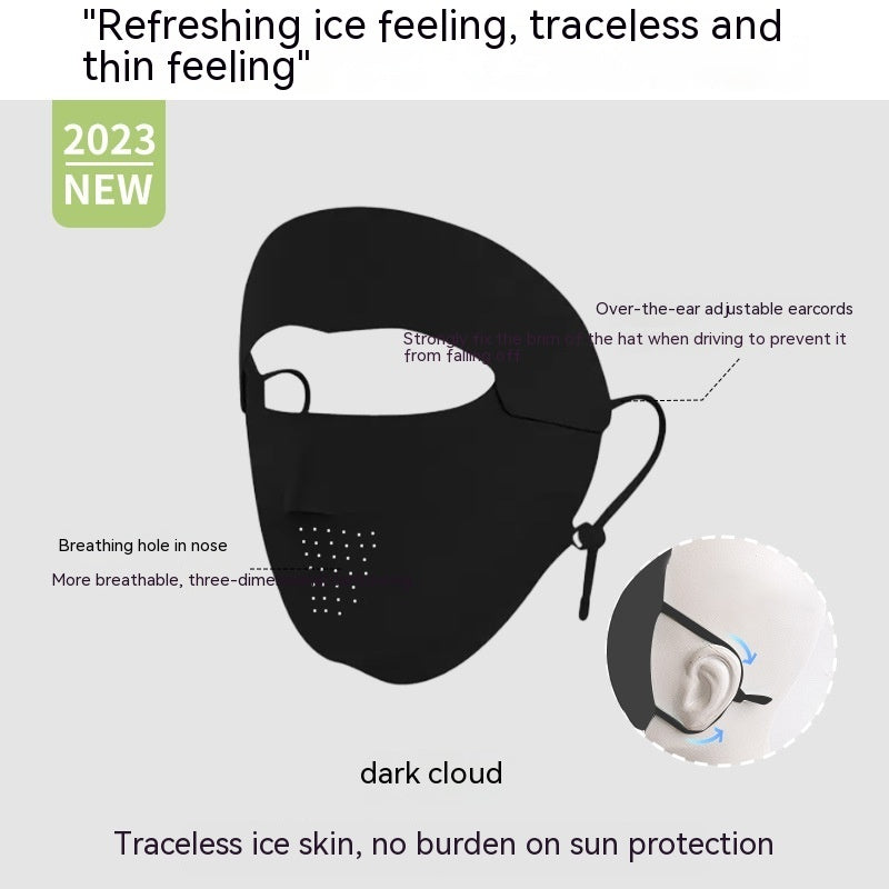 Facekini Full Face Sunscreen Mask - Breathable Thin Ice Silk
