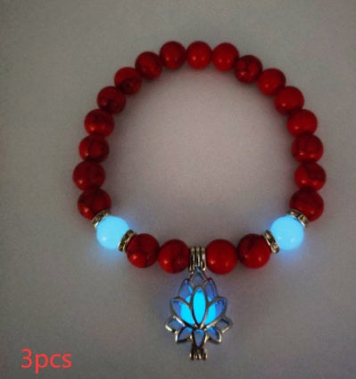 Natural Stone Bracelet - Yoga Healing Luminous Glow In The Dark Charm Beads Bracelet For Men and Women
