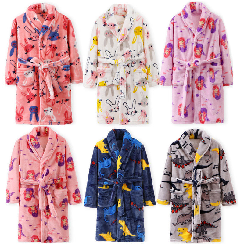 Children's Autumn And Winter Flannel Robes