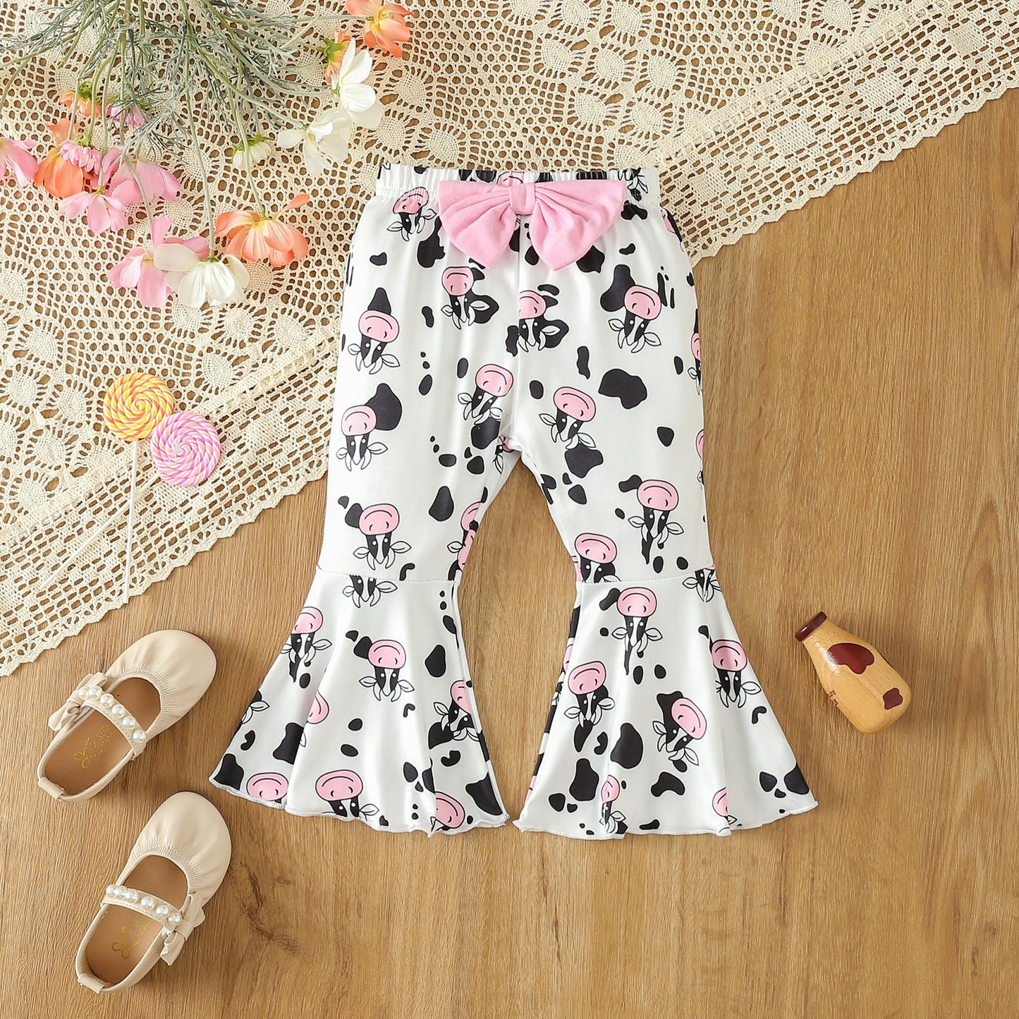 Infant Toddler Girls "Holy Cow I’m Cute" 2-Piece Outfit Set – Adorable & Playful! Infant Toddler Clothing, Girls Long-sleeve Suit - JumoShop