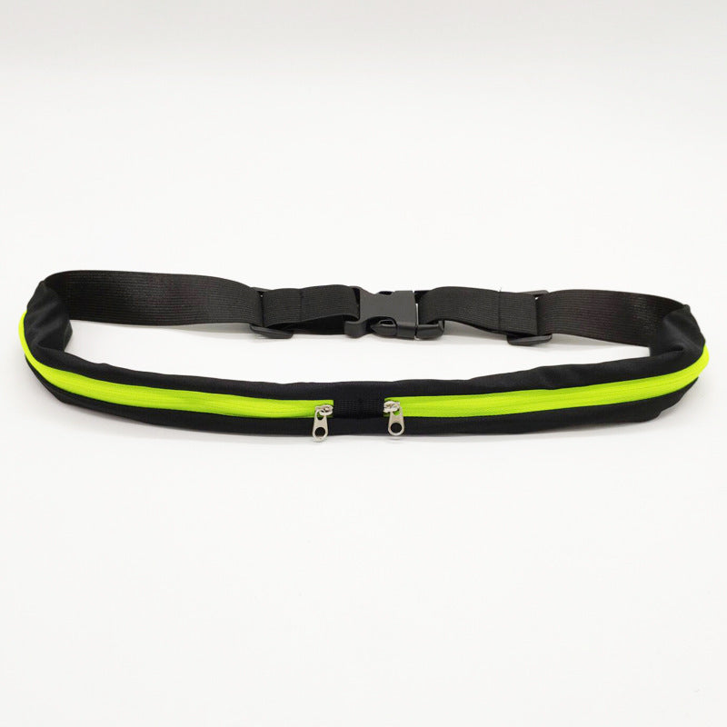 Sports Waist Bag With Double Pocket - Slim Zip Running Phone Belt Bags