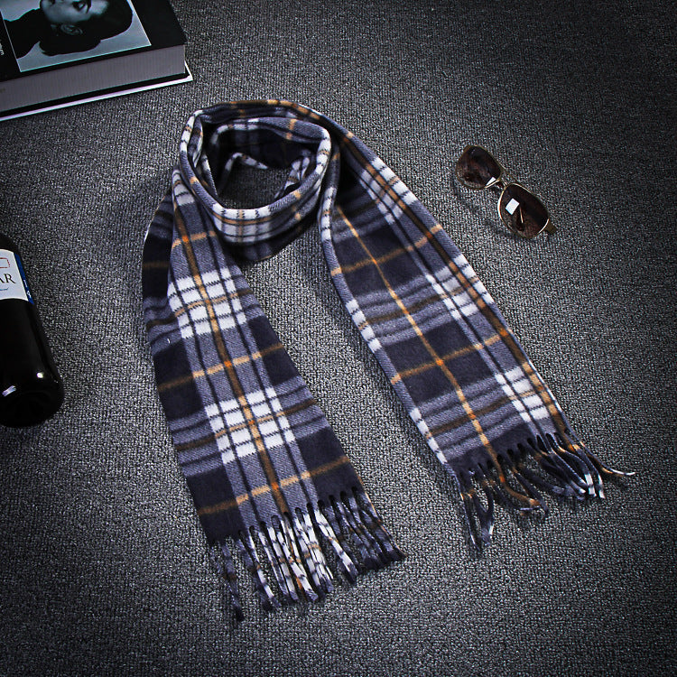 Autumn And Winter Black And White Plaid Plus-sized Thick Thermal Men's And Women's Scarf