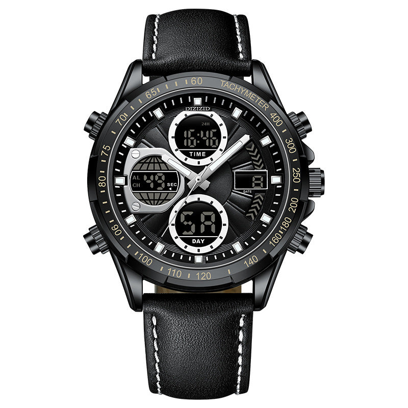 Alloy Leather Men's Business Watch Luminous Waterproof