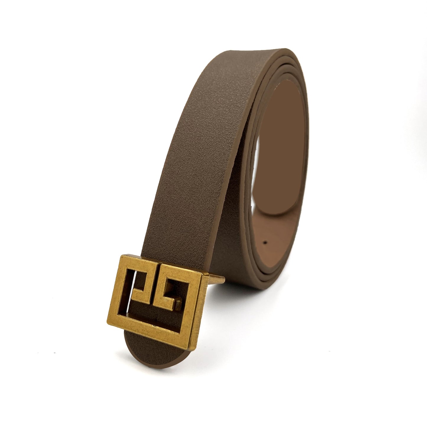 Women’s Bronze Buckle Decorative Belt – Imitation Leather All-Match Waist Belt