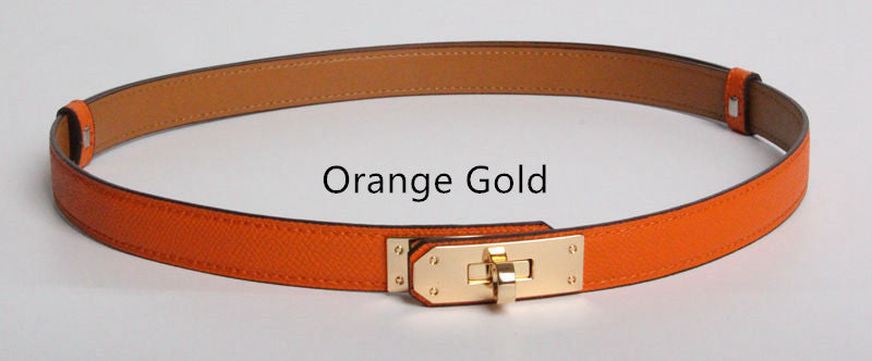 High Quality Women's Real Leather Belts – 1.8cm Width with Golden Buckle