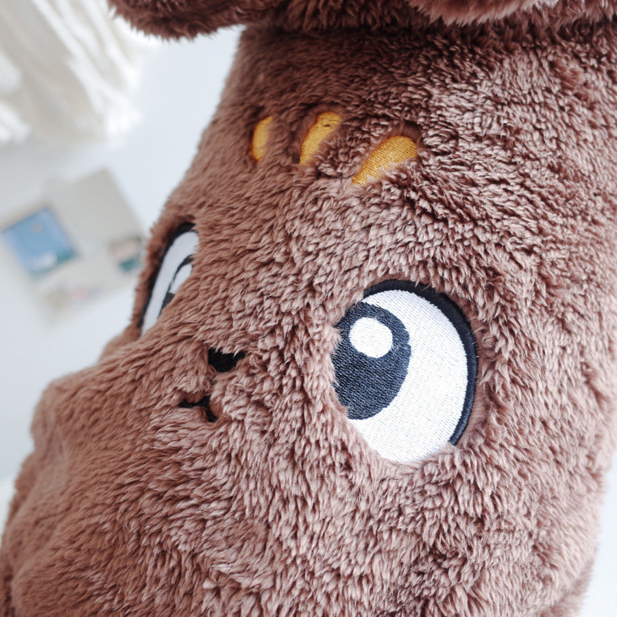 Cozy Cartoon Embroidered Pet Hoodie Vest – Soft Coral Velvet for Dogs & Cats