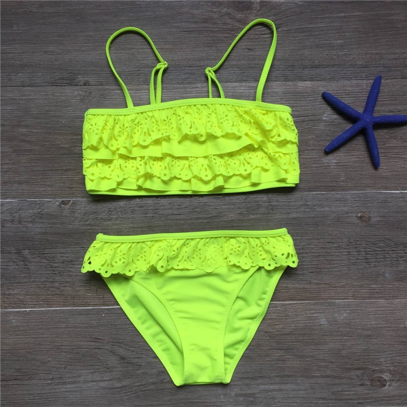 Children's Bikini Swimsuit -- Multilayer Ruffle Bikini Girls' Wear