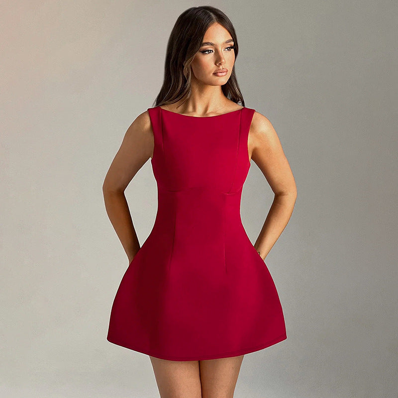 Sexy Slim-fitting Backless Dress - Summer Sleeveless Short Dresses