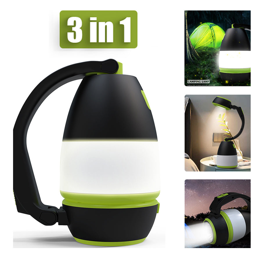 3 In1 Multifunctional Table Lamp - Three In One LED Tent Lamp Car Night Light Foldable Emergency Flashlight