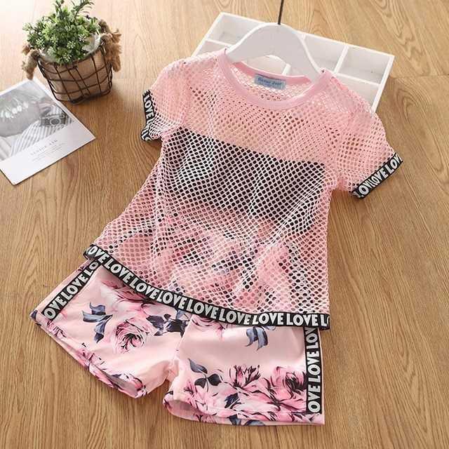 Summer Children Clothing Set - Big Bow T-Shirt & Shorts  Set