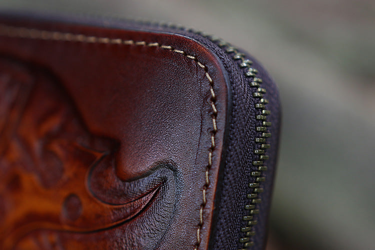 Men's Wallet Vintage Clutch - Top Layer Cowhide