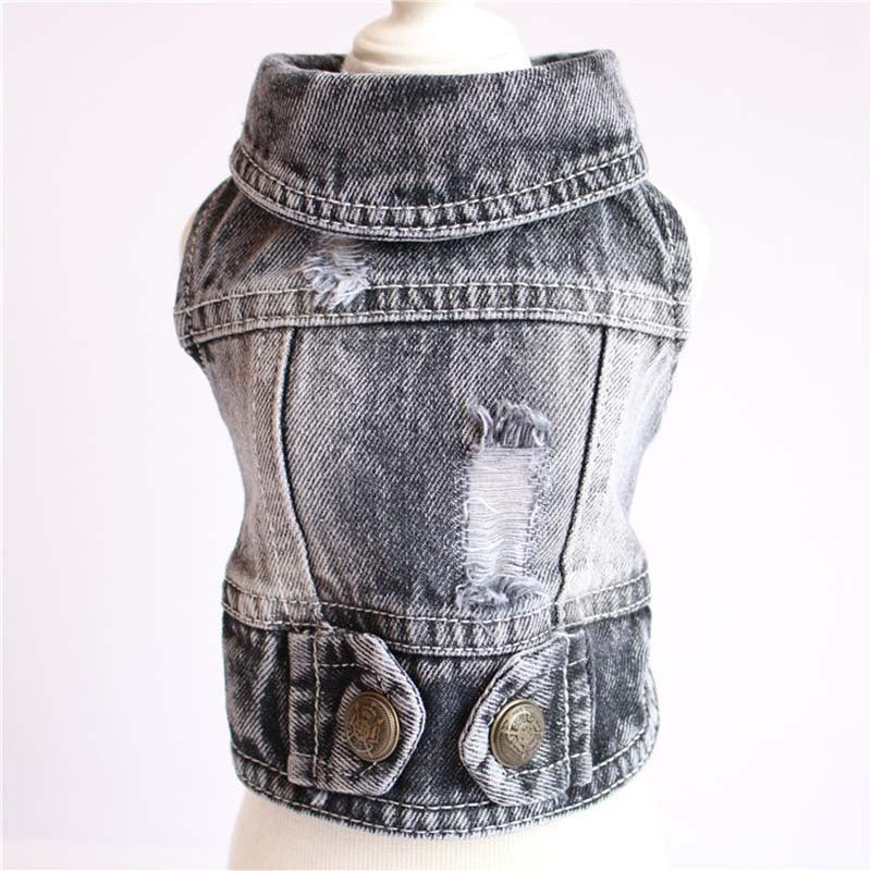 Designer Dog Denim Jacket – Stylish Spring Puppy Jeans Vest for Small Dogs & Cats