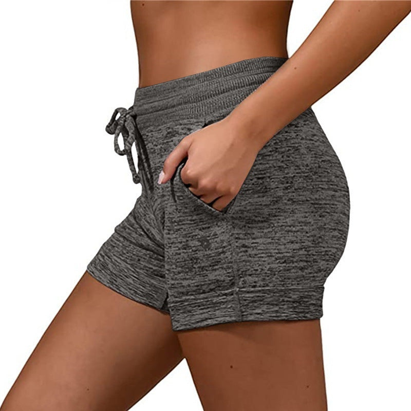 Women Stretchy Sports Shorts - Quick-dry Lace-up Short