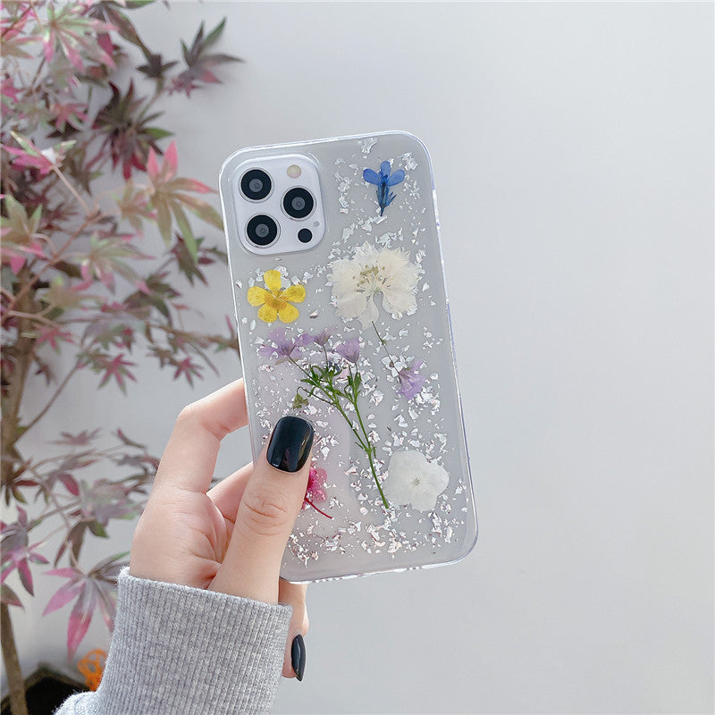 Silver Foil Phone Case - Dried Flowers For Mobile Phone Cases Epoxy Transparent