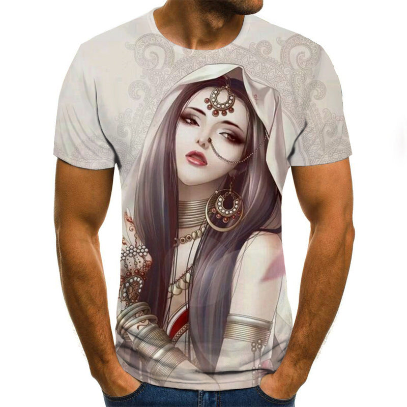 Printed 3D T-shirts -  Horror Skull Print Short Sleeve T-shirts For Men And Women