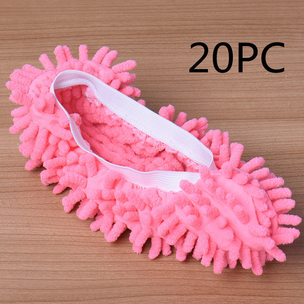 2pcs Set Multifunctional Chenille Micro Fiber Slipper Shoe Covers