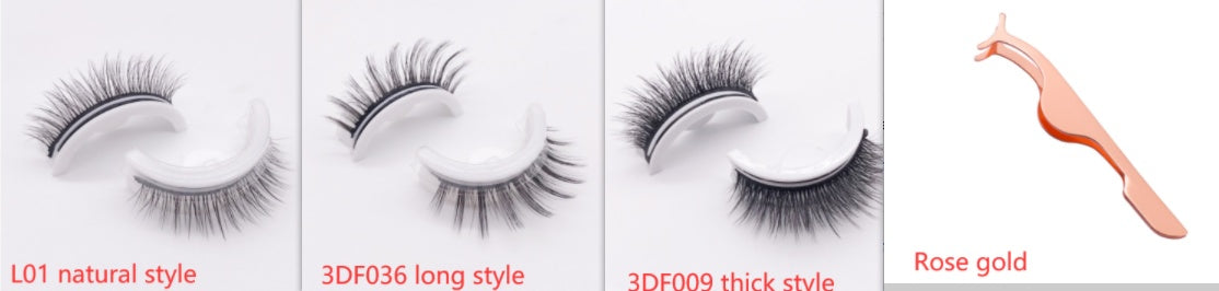 Reusable 3D Mink Lashes - Natural False Eyelashes Self Adhesive Glue Free Makeup Eyelash