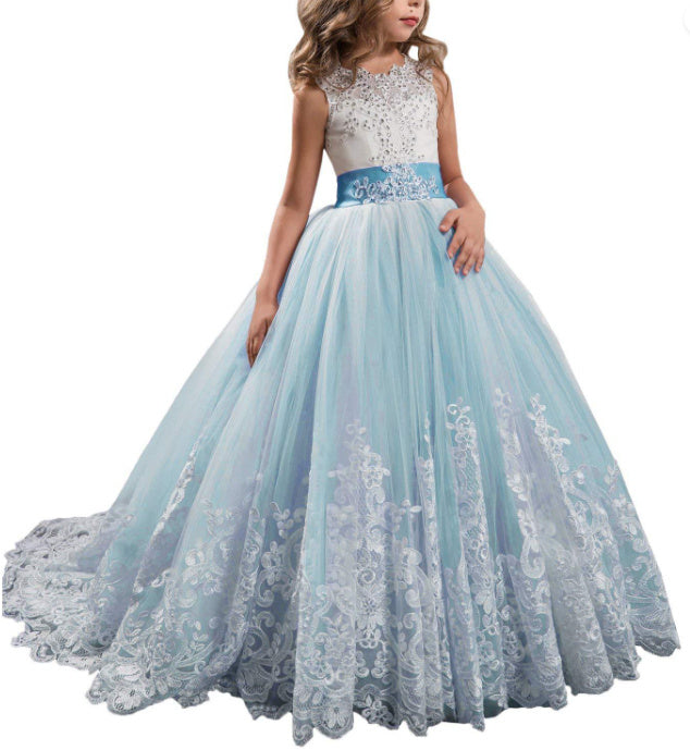 Flowy Children's Lace Ball Wedding Dress