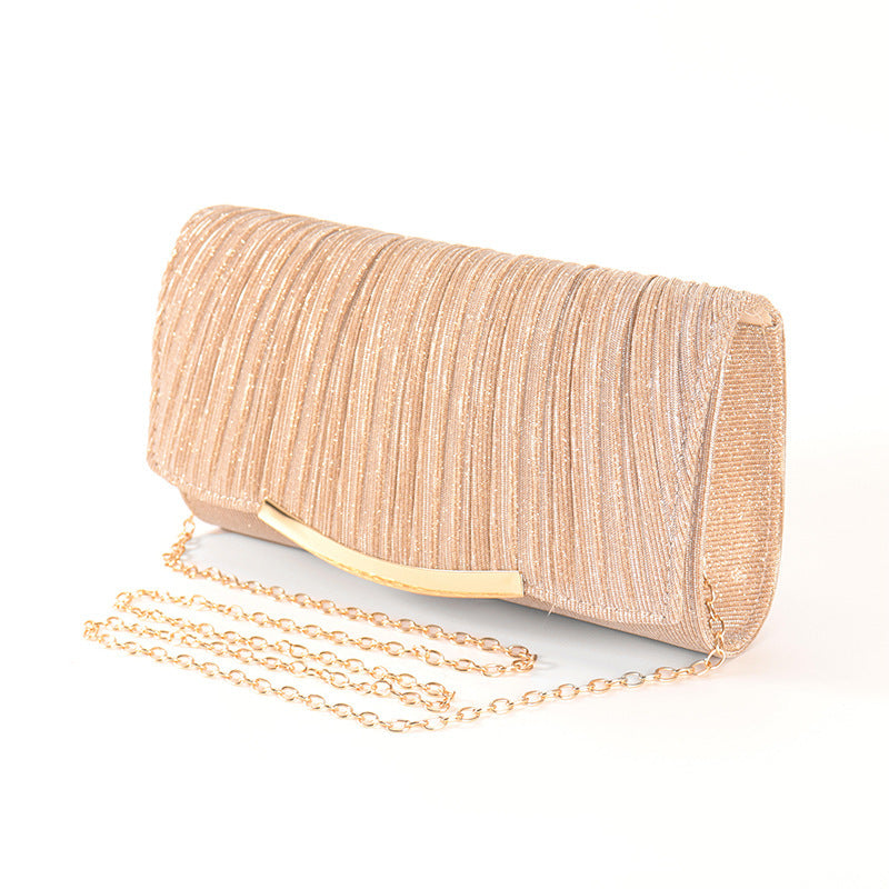 Ladies Dinner Bag - Solid Color Flap Chain Crossbody Bag