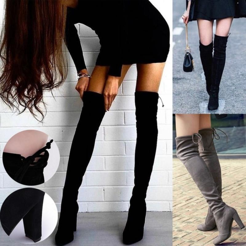 Black Knee High Boots For Women