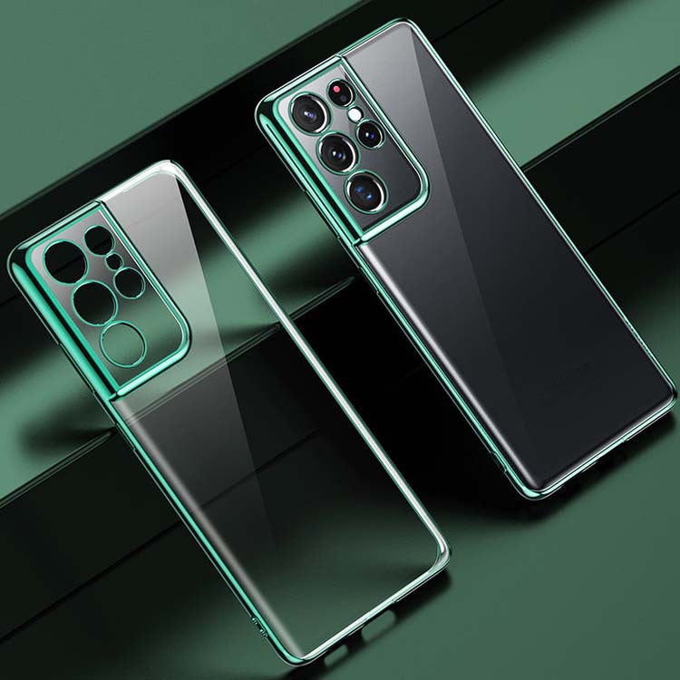 S21 Mobile Phone Case - Electroplating Transparent Ultra-thin All-inclusive Anti-fall Soft Shell