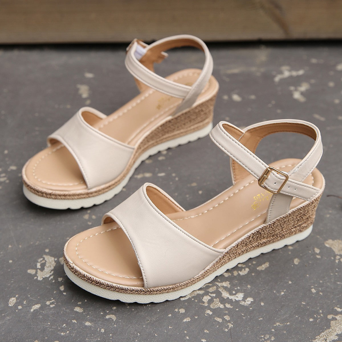 Ankle Buckle Wedges Sandals For Women - Summer Platform Shoes