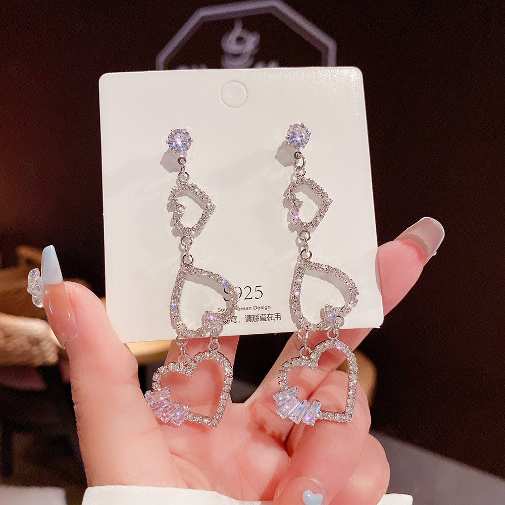 Sterling Silver Needle Light Luxury Pearl Earrings - Graceful Personality