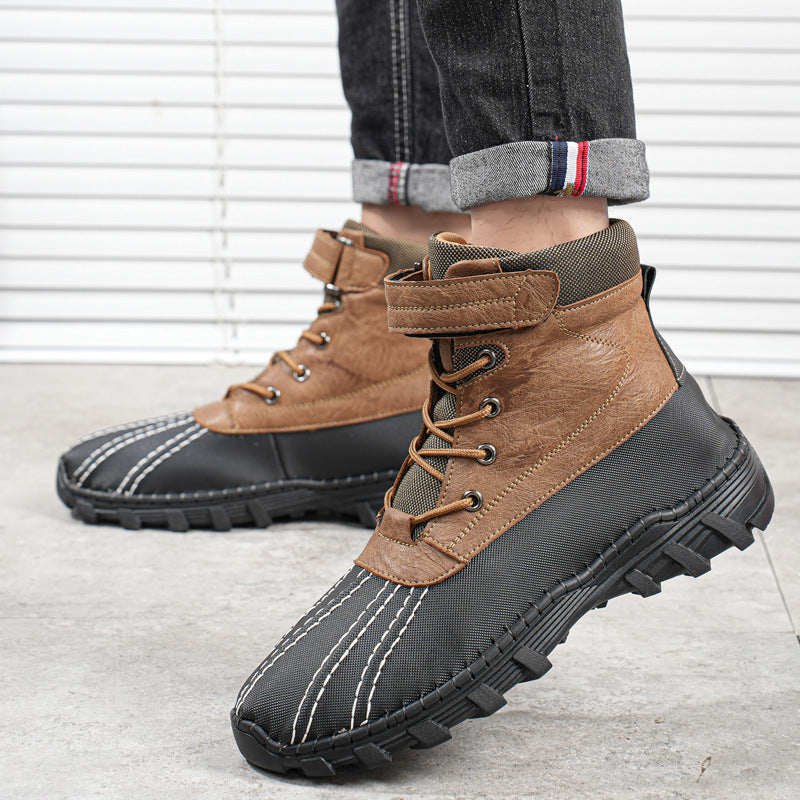 Winter Fleece Lace-up Snow Boots For Men
