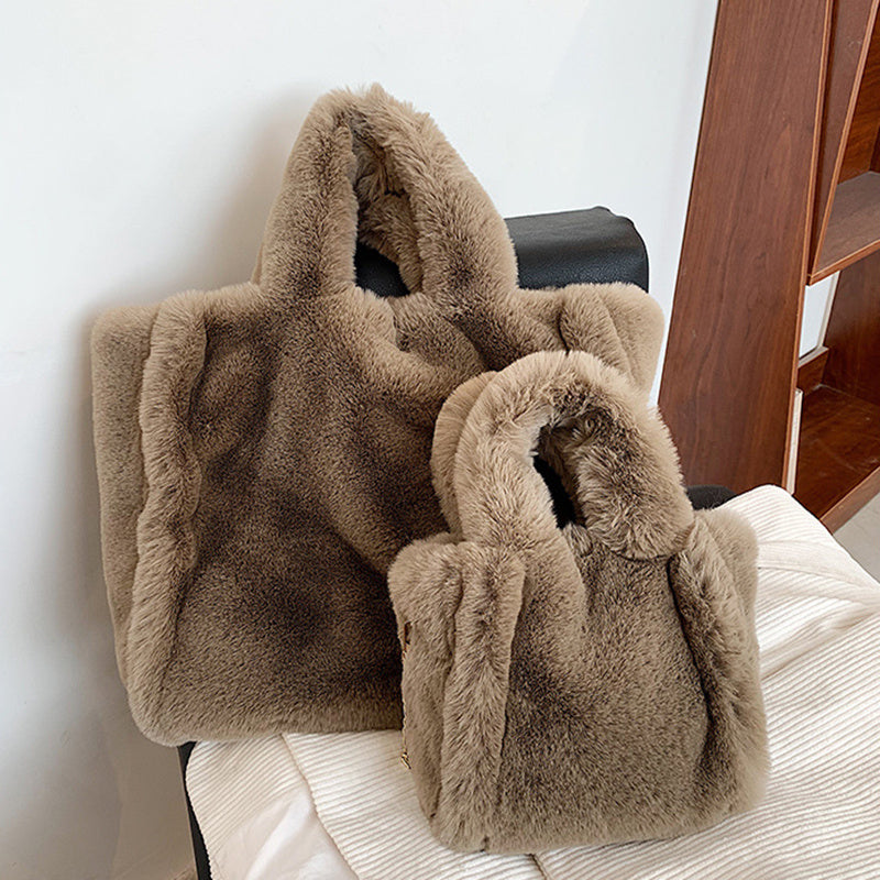 Winter Bags Chain Plush Handbag -- Totes Women Shoulder Bag