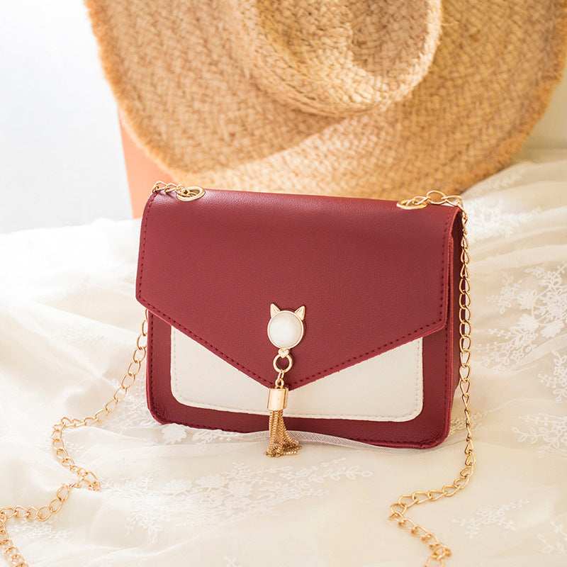 Small Messenger Bag - New Sweet And Cute Cat Tassel Decoration Chain