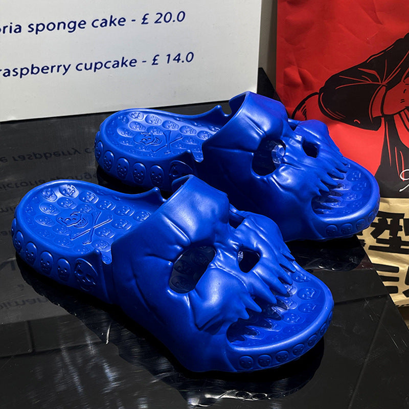 Personalized Skull Design - Halloween Slippers Bathroom Indoor Outdoor Funny Slides Beach Shoes