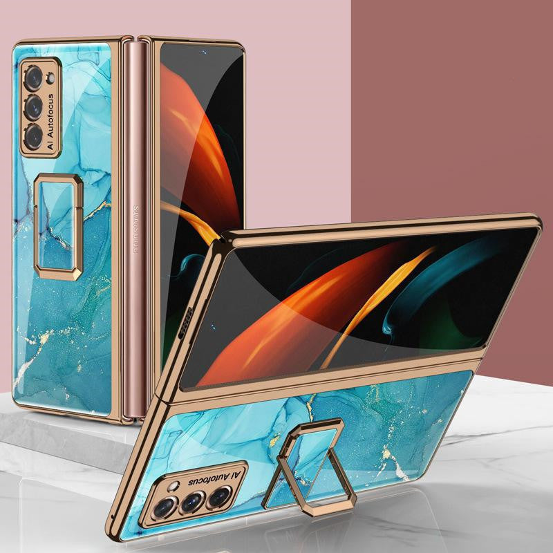 Folding Vertical Clock Phone Case -Full Inclusive Personality Male