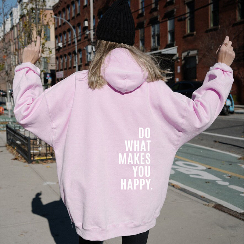 Loose Print Sport Hoodie Sweatshirt - Hooded Clothing
