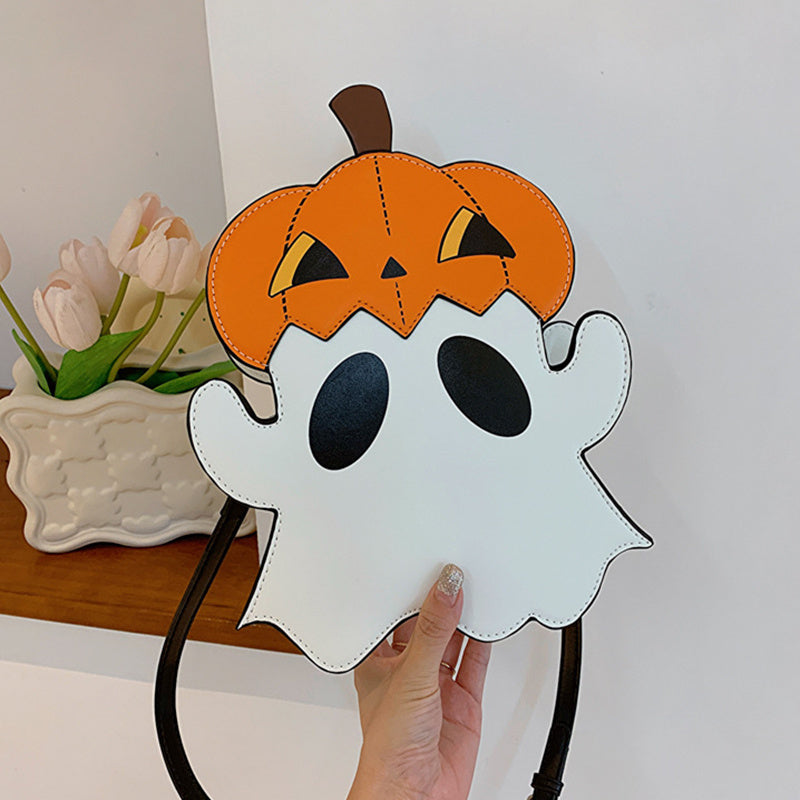 Halloween Shoulder Bags - Creative 3D Cartoon Pumpkin Ghost Design Cute Bags