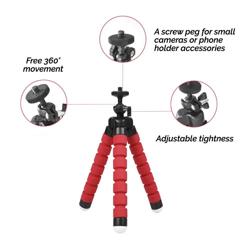 Flexible Small Octopus Mini Tripod - Bluetooth Remote Stand Holder I Phone