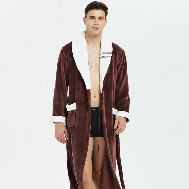 Winter Flannel Lovers - Robe Gown Elegant Solid Casual Sleepwear