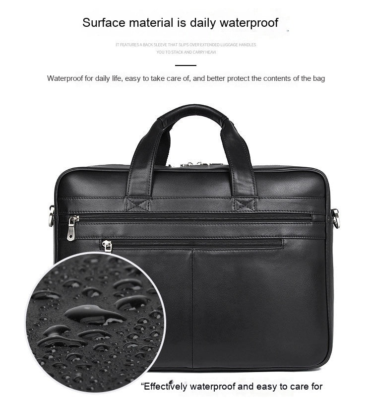 Leather Handbag Briefcase - Napa Leather Comfortable Texture Men's Real-leather Bag