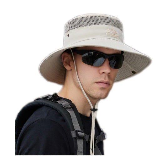 Solid Color Big Brim Sun Hat - Outdoor Mountaineering Protection