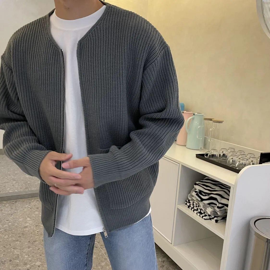 Men's Zip-Up Knitted Cardigan