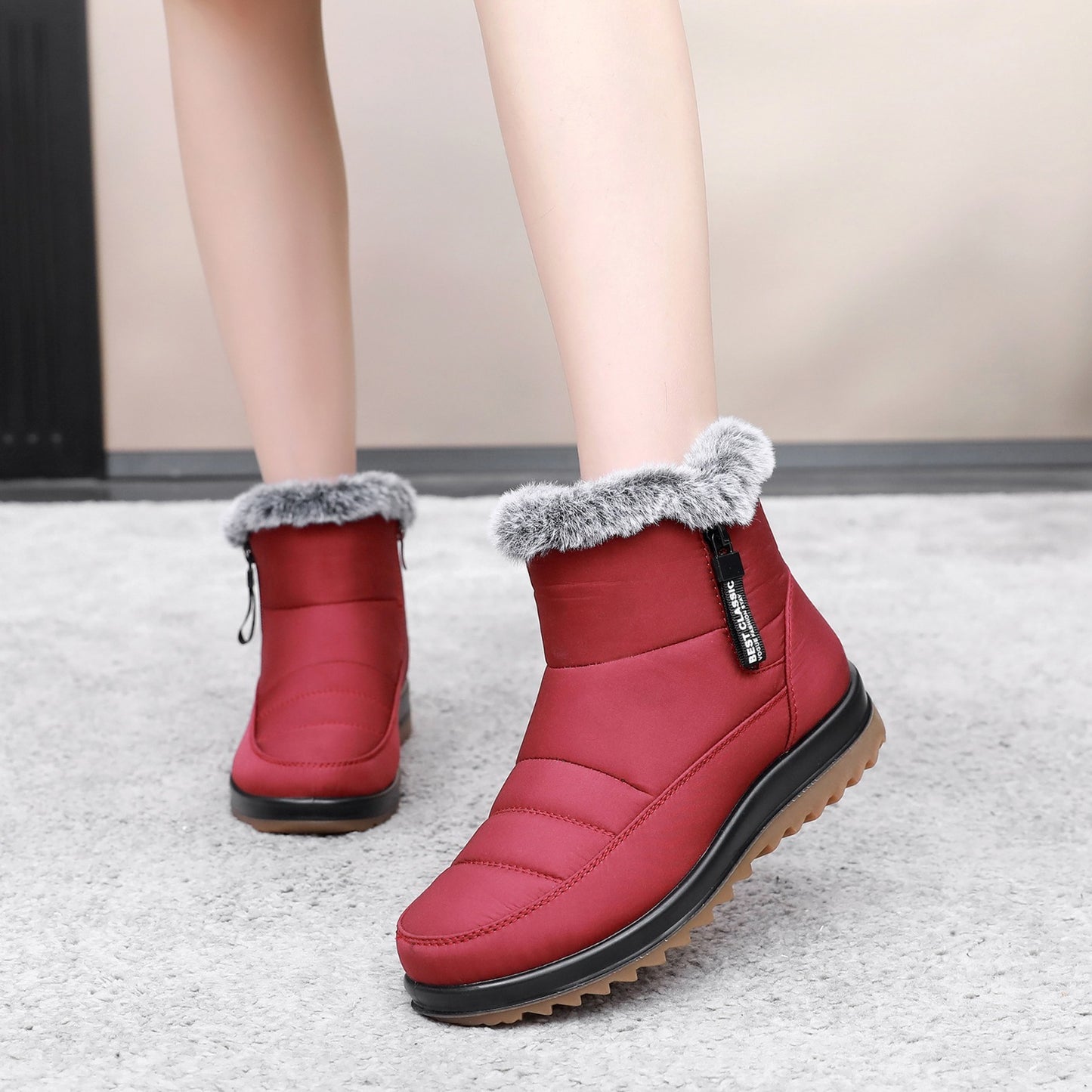 Winter Snow Boot With Side Zipper For Women